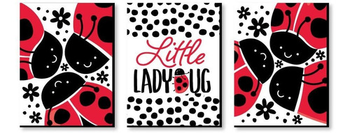 Happy Little Ladybug  Baby Girl Nursery Wall Art Y Deco...