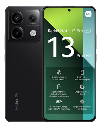 Xiaomi Redmi Note 13 Pro 5g Dual Sim 512 Y 12 Ram Envio Free Negro