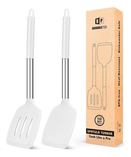 Pack 2 Espátulas Para Cocina De Silicona Bundlepro Sin Bpa