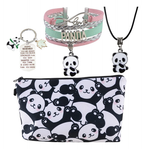 Bolsa De Maquillaje Littlebluedeer Panda, Collar De Oso Pand