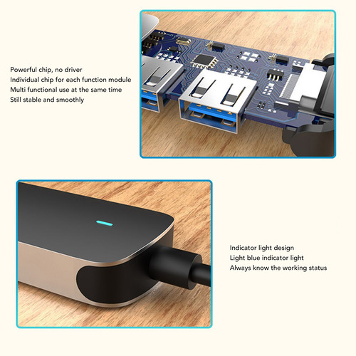 Hub Usb C Adaptador Multipuerto 6 En 1 Para Macbook Windows