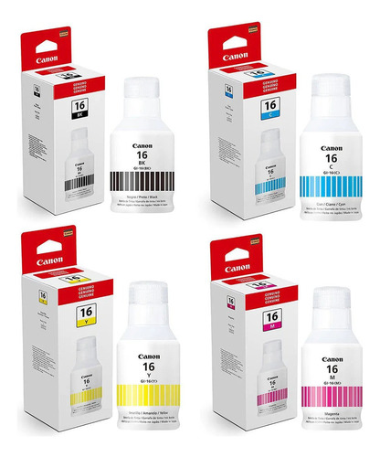4 Tintas Canon Gi-16 Pixma Gx6010 Gx7010 Cyan/magenta/amarillo/negro