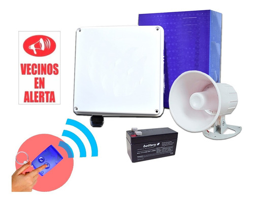 Kit Alarma Vecinal Inalambrica Barrial Casas Sirena Control