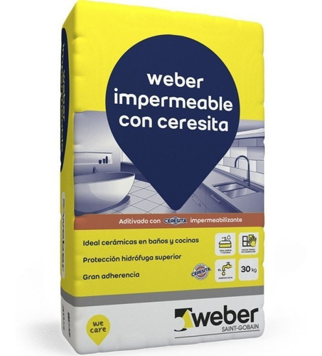 Adhesivo Impermeable Weber Ceramicos Con Ceresita X 30 Kg