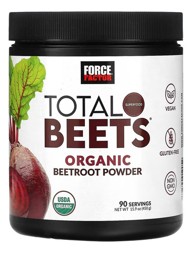 Force Factor Total Beets Betabel Organico En Polvo 450g Sabor Natural