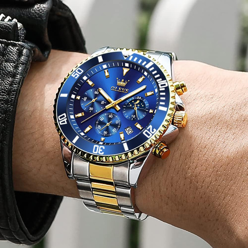 Olevs Reloj Hombres Relojes De Lujo Para Hombres Reloj Azul