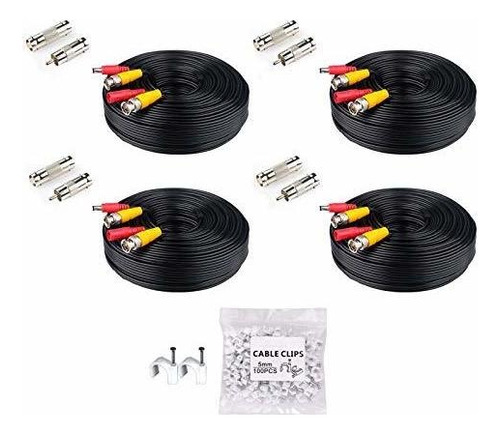 4pack 4k 8mp 5mp 2mp 100ft 30 Metros Cables Bnc Todo 