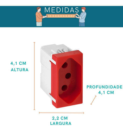 Módulo Tomada 2p+t 20 A 250 V Com Borne Conexão Parafuso S19