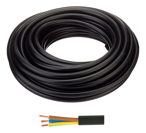 2x Cable Cordón H05vv-f 3x0.75mm2 Negro Precio 2 Metros