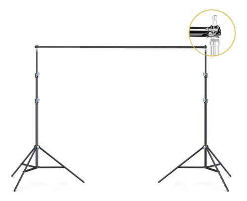 Kit Portafondos 2 Tripies 2.10m + Brazo Transversal Acero 2m