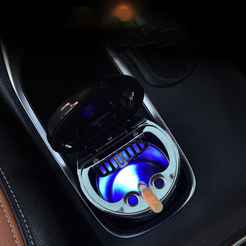 Accesorios Coche Cenicero Brújula Acero Inoxidable Con Led Y