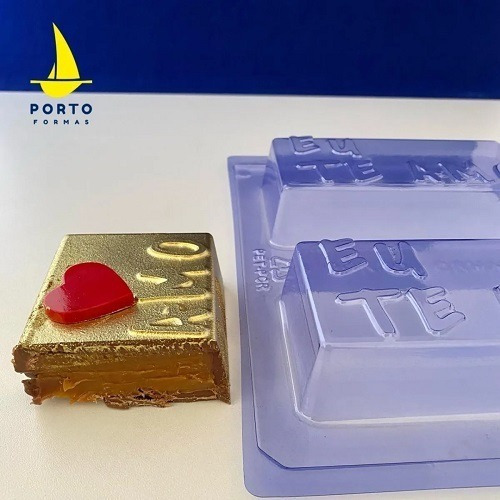 Forma P/ Chocolate 03 Partes Barra Eu Te Amo Porto Formas Cor Branco