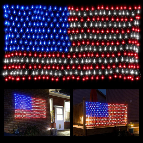 Laliled 420 Luces Led De Bandera Americana Superbrillantes,