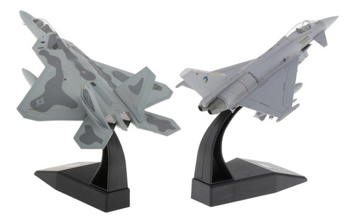 2 Aviones De Combate F-22 A Escala 1/100 Y Aviones Ef2000