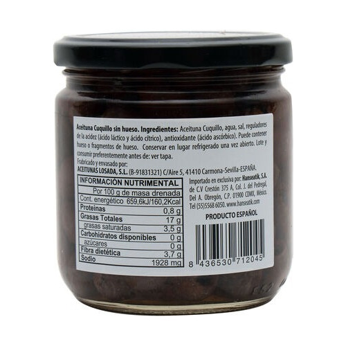 Aceituna Cuquillo Sin Hueso, 345g
