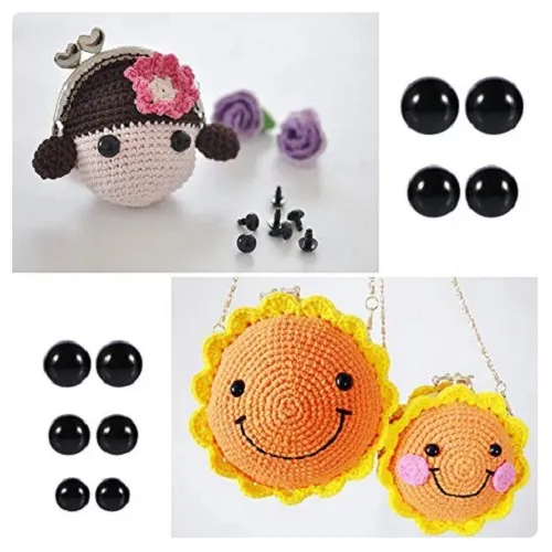 Ojos de peluche de plástico negro para muñecas, 560 unidades, Ojos de  seguridad Amigurumi para juguetes