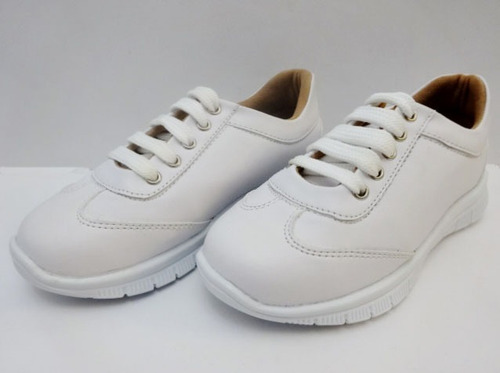 Zapato Colegial Escolar Deportivos Blancos Talla 27 Nuevos