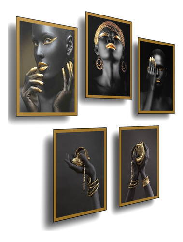 Set  De 5  Cuadros Decorativos Modernos  Africans Exotic