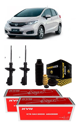 Par Amortecedor Dianteiro Honda Fit 2011 2012 Kayaba C/ Kits