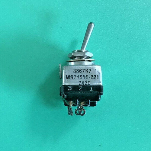 Mil Spec Ms24656-221 Toggle Switch 4 Solder Tabs 2 Pole, Eeo