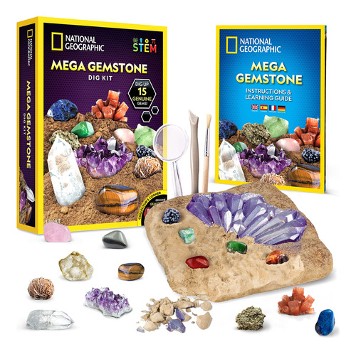 National Geographic Mega Dig Kit Dig Up 15 Piedras Preciosas