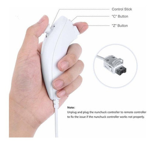 Imagen 3 de 9 de Mando A Distancia Inalámbrico Wii Motion Plus Y Nunchuck