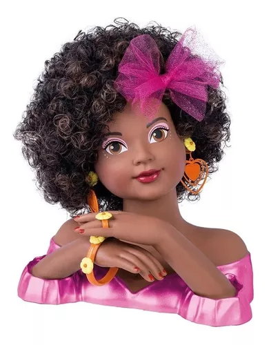 Boneca Charmosa Rainbow Negra Maquiagem Penteado Acessórios