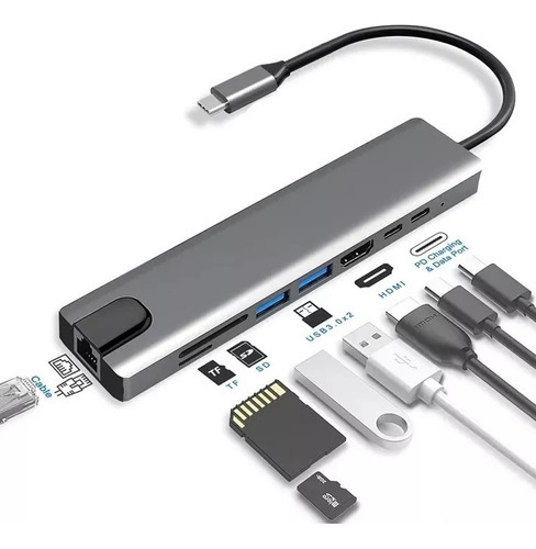 Adaptador Dock Thunderbolt3 Tipoc Hdmi P/ Macbook Air Pro M1