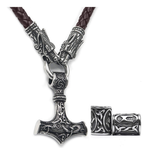 Gungneer Mjolnir Thor Hammer Collar Colgante Joyería Vikinga