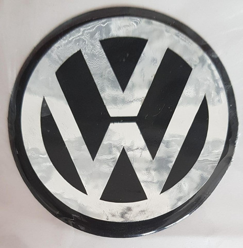 Kit X4 Logo Adhesivo Vw Grande Centro Llanta Taza 90mm Amato