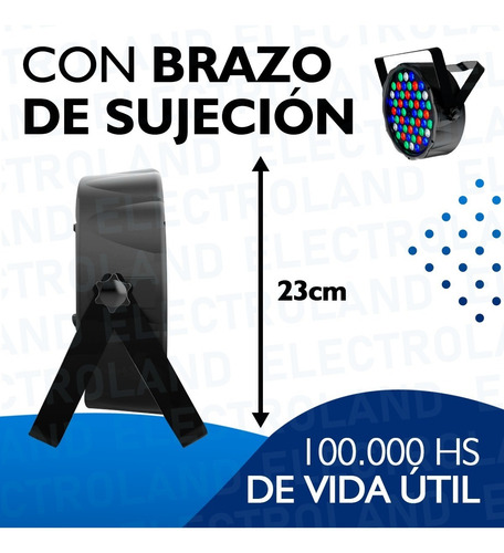 Imagen 7 de 10 de Luz Proton Par 54 Led Alta Luminosidad Rgb Dmx Audioritmico