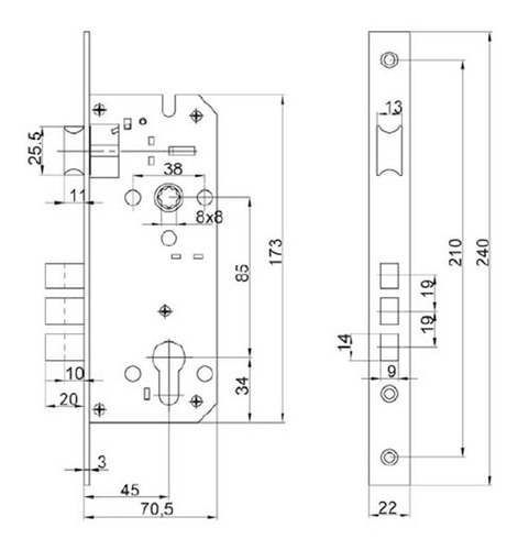 Cerradura Amig-bruken 102pb rústica negro mate entero