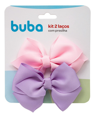 Kit Com 2 Laços Rosa E Lilas Com Presilha 15313 - Buba