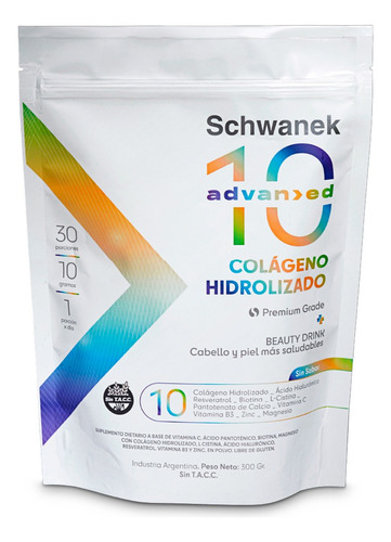 Colageno Hidrolizado Suplemento Polvo Schwanek Advanced 10 