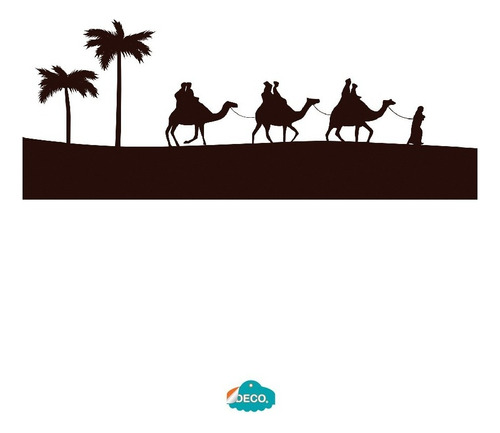 Carro Vinilo Caravana Tres Camellos En Desierto