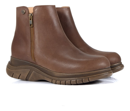 Botas Mujer Citadina Cuero Cierre Lateral Plataforma Magio