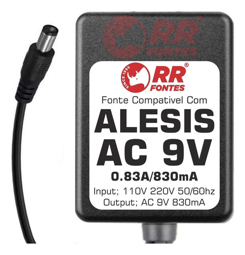 Fonte Ac 9v 830 Para Alesis Trigger Io Vocal Zapper A30980c