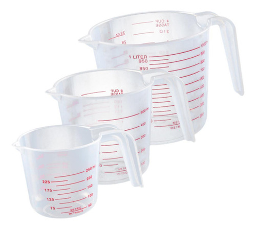 Tazas Medidoras Con Escala Recipientes Medidores Con Asa Y
