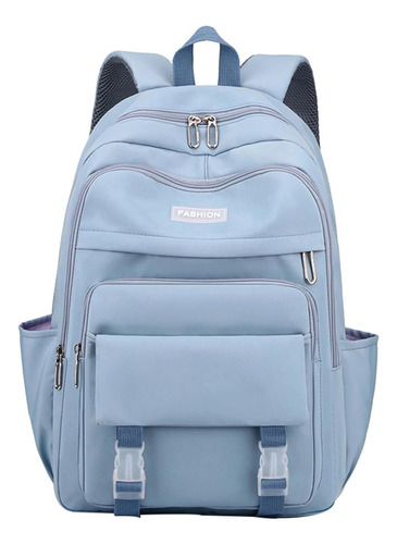 Amviks Mochila De Escuela Secundaria For Niñas, Color Sólido, Casual, Bolsa For Ordenador Portátil, Apta For Viajes Escolares, Tiempo Libre (azul, 25