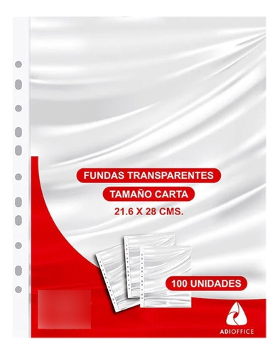 Set 100 Fundas Plásticas Tamaño Carta Transparentes