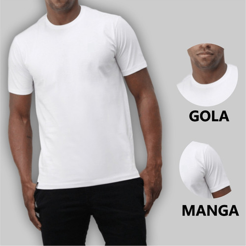 Kit 6 Camisetas Masculinas Slim Fit Básica 100% Algodão