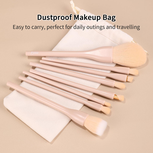 Set 8 Brochas Maquillaje Para Polvo Corrector Difuminar Y So