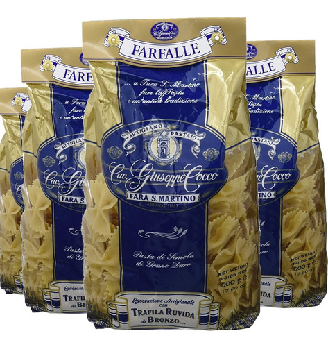 4x Macarrão Di Semola Farfalle Giuseppe Cocco 500g