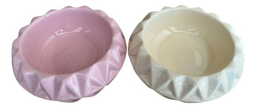 Comedero para perros Yorkshire Shih Tzu de porcelana maltesa, triángulos de color rosa
