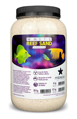 Areia White Reef Sand Marinho 6kg - Substrato Branco