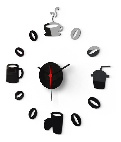 Relógio Parede Cozinha Grande Personalizado Sala Café 35cm