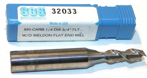 Sgs 1/4  2-flute Carbide End Mill 32033 New Eep