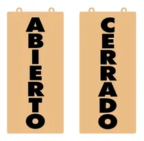 Comprar Letrero Mdf Vertical Abierto Cerrado Figura Señal
