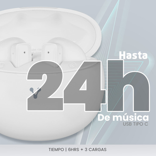 Audífonos Inalámbricos ESB-310 Vorago | Bluetooth 5.4 TWS Sonido Premium Batería 24H USB-C Micrófono Integrado Diseño Compacto Controles Táctiles Ideal para Deporte Compatible con iOS Android PC