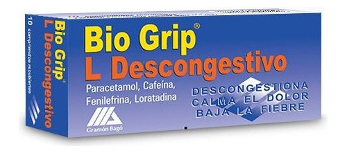 Bio Grip® L Descongestivo X 10 Comprimidos Recubiertos